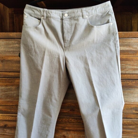 Jones NY Gray Denim Jeans, Shirred Elbow Lngth Top & Floral Kimono SZ 12/Lar NWT - Picture 15 of 16